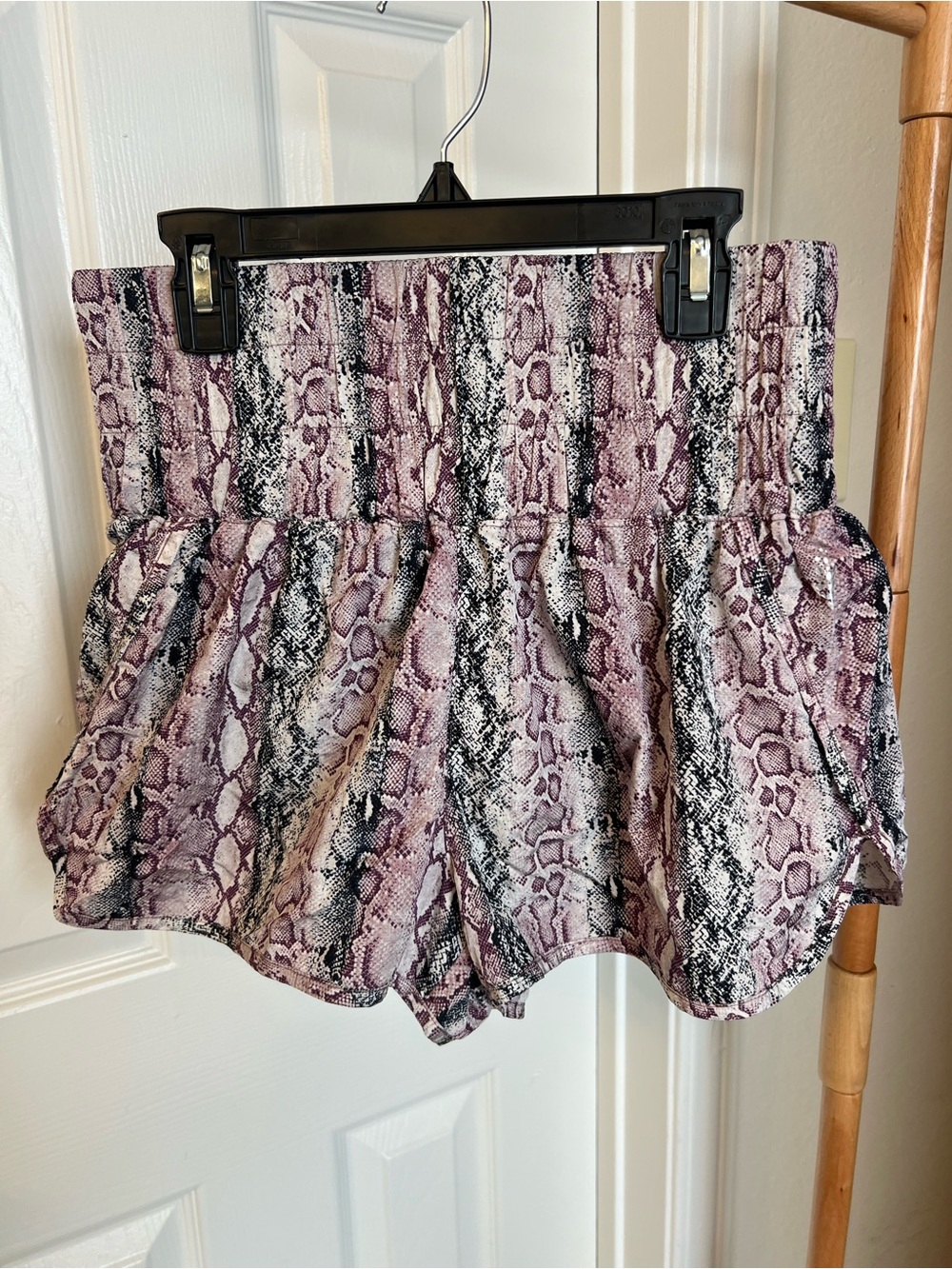 FP Movement by Free People Lavender Snake Print High Waist Shorts